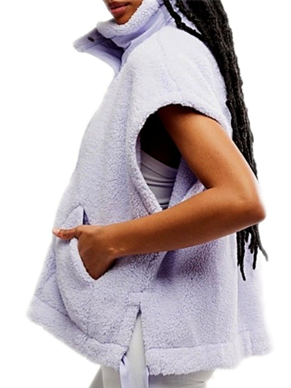 FP Movement by Free People Women's Scout It Out Fleece Vest color IRIS Medium